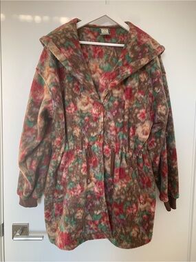 Vintage Unique Floral Hooded Coat